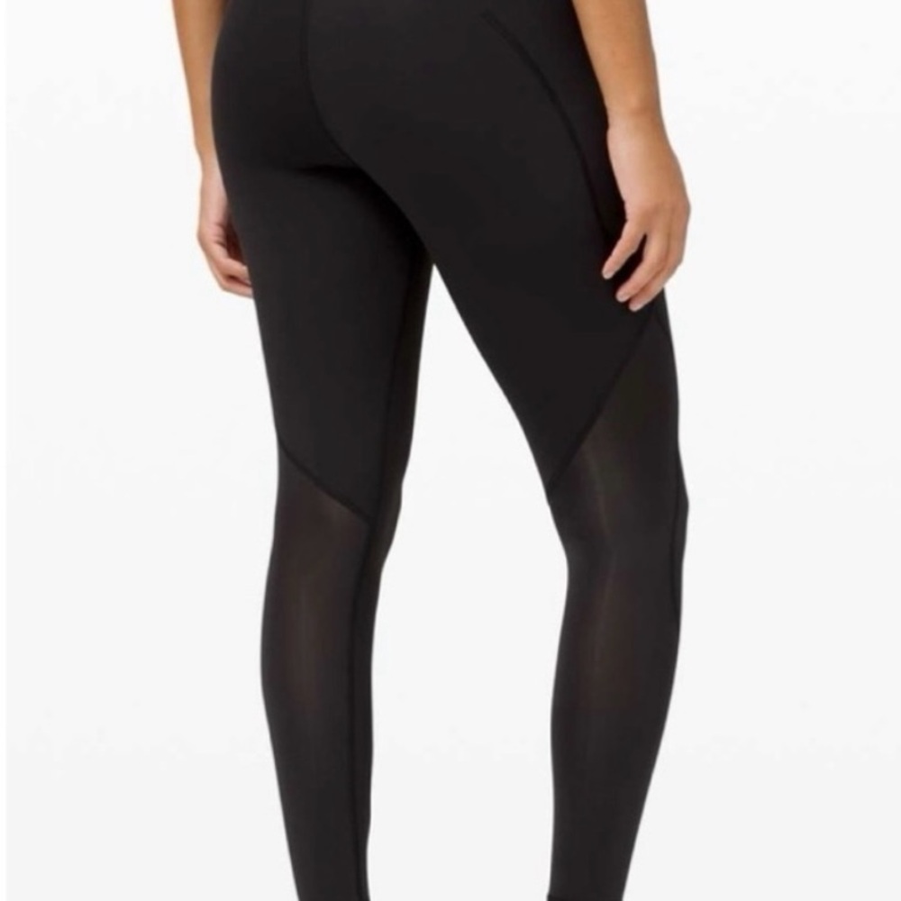 Lululemon Athletica Black Mesh High Waisted Leggings